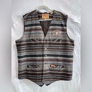 Powder River Outfitters Men's XXL Grey Serape Stripe Vest
